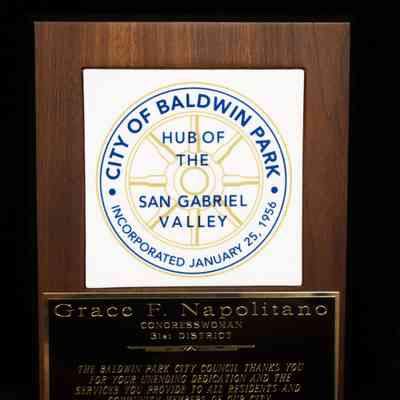 Wooden Tile Plaque, City of Baldwin Park