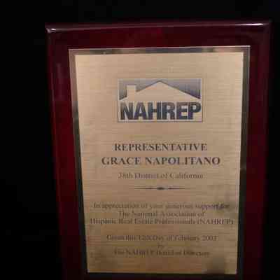 Wooden Plaque, National Association of Hispanic Real Estate Professionals (NAHREP)