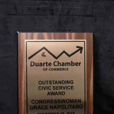 Wooden Plaque, Duarte Chamber of Commerce