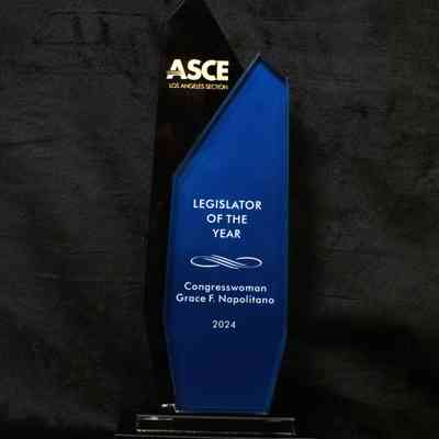 Glass Award Statue, American Society of Civil Engineers (ASCE) Los Angeles Section