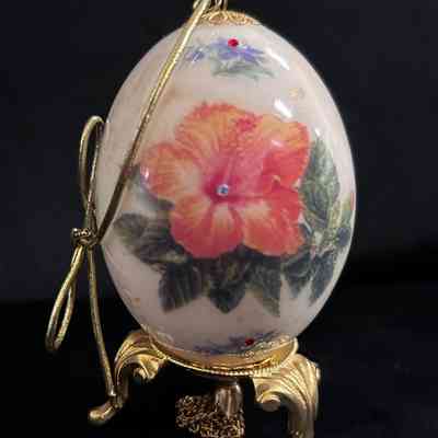 Painted Egg with Stand