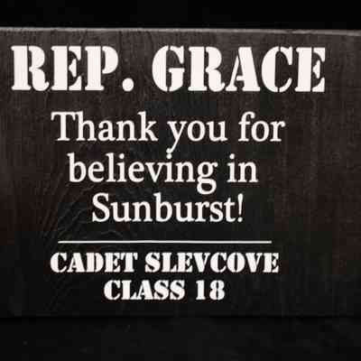 Wooden Sign, Cadet Slevcove