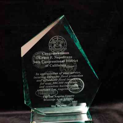 Glass Award Statue, Los Angeles County Drainage Area Alliance
