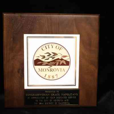 Wooden Tile Plaque, City of Monrovia