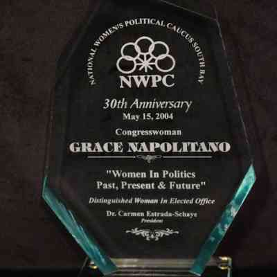 Plastic Award Statue, National Women’s Political Caucus of South Bay (NWPC)
