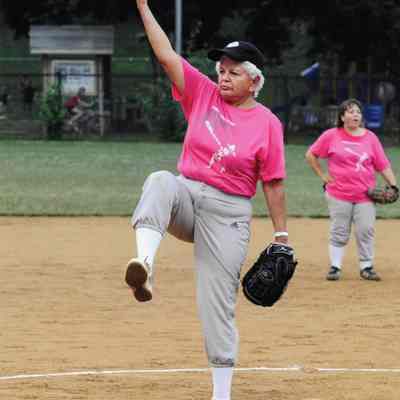 Grace Napolitano Pitches at the Congressional Women's Softball Game