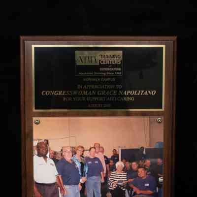 Wooden Plaque with Picture, NTMA Training Centers, Norwalk Campus