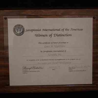Wooden Certificate, Soroptimist International of the Americas
