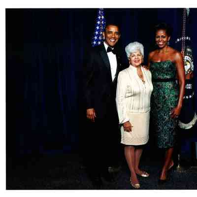 Grace Napolitano and the Obamas at an event for the Congressional Hispanic Caucus Institute