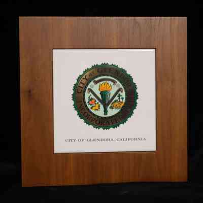 Wooden Tile Plaque, City of Glendora
