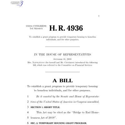 H.R. 4936, Bridge to End Homelessness