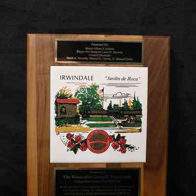 Wooden Tile Plaque, City of Irwindale