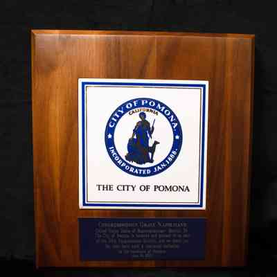 Wooden Tile Plaque, City of Pomona