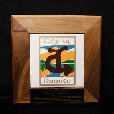 Wooden Tile Plaque, City of Duarte
