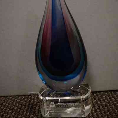 Glass Award Statue, Azusa Pacific University School of Nursing