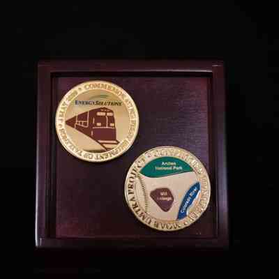 Wooden Box with Coins