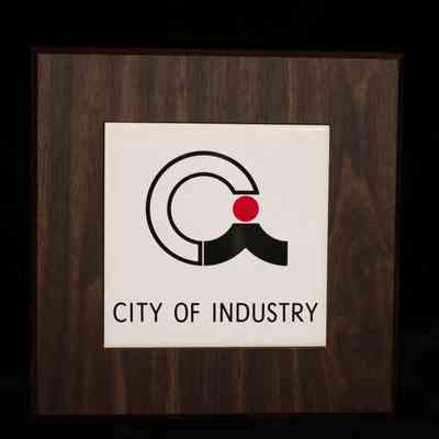 Wooden Tile Plaque, City of Industry