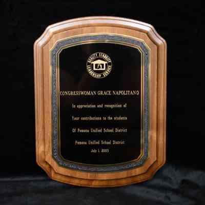 Wooden Plaque, Pomona Unified School District