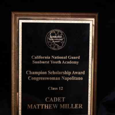 Wooden Plaque, California National Guard Sunburst Youth Academy
