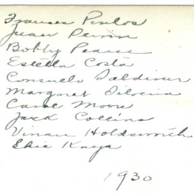 26-Pinole-Hercules school, 1930 NAMES: Back of class photo