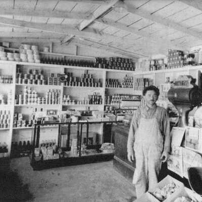 Rollino grocery store #2 (Miller): The interior of the Rollino Grocery on the corner of First Street (now Appian Way) and San Pablo Avenue.