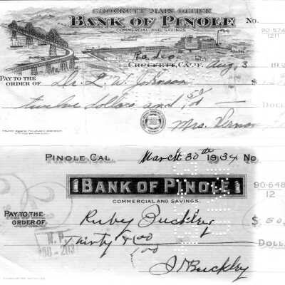 Checks drawn on Bank of Pinole (city)