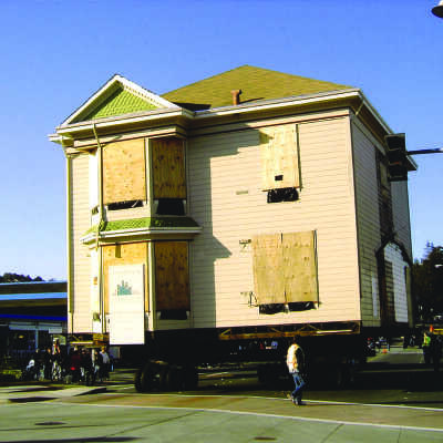 Faria House move hi-res #5 (Margaret Prather): The move of the Faria House to downtown Pinole in 2005. 