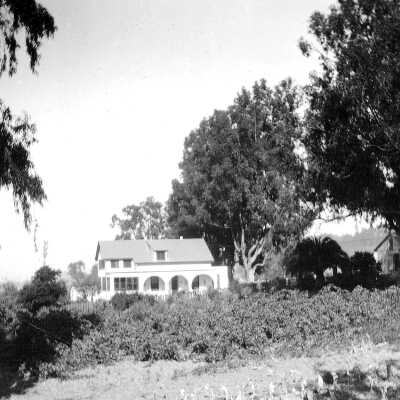 Ellerhorst Ranch-McLeod's House #3 (Mariotti): Far view of the C.H. Ellerhorst home, bought in 1881 from Kate Cousins, daughter of Dr. Samuel and Rafaela Tennent. The home was purchased by the John McLeod family. The house is in Hercules, across the train tracks from the site of the former Santa Fe depot.