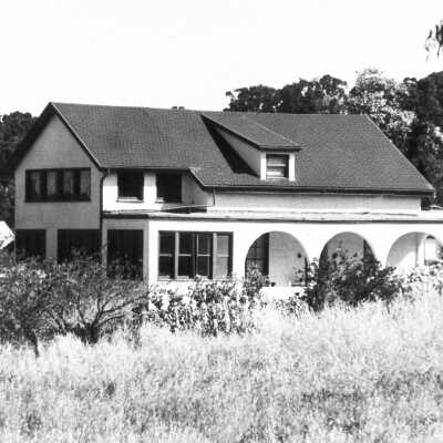 Ellerhorst Ranch-McLeod's House #4 (Mariotti): Close view of the C.H. Ellerhorst home, bought in 1881 from Kate Cousins, daughter of Dr. Samuel and Rafaela Tennent. The home was purchased by the John McLeod family. The house is in Hercules, across the train tracks from the site of the former Santa Fe depot.