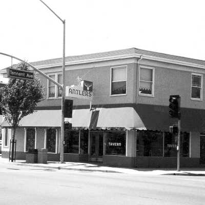 Antlers Tavern:general store 1890 (8 inch): 1980s corner view of Antler's Tavern on Tennent and San Pablo avenues.
