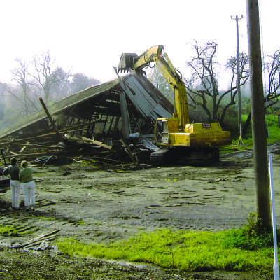 Faria barn destruction #1 (Margaret Prather)