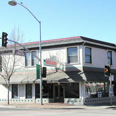 Antlers exterior #2: Corner view of Antler's Tavern on Tennent and San Pablo avenues.