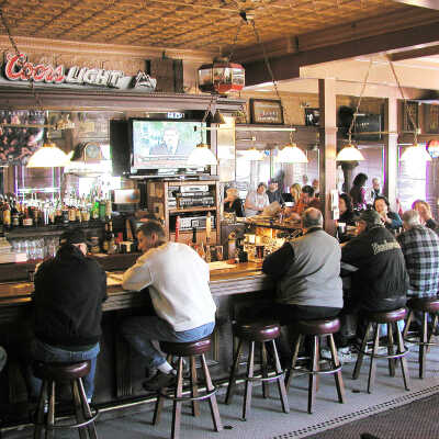 Antlers interior #3: Interior view of Antler's Tavern on Tennent and San Pablo avenues.