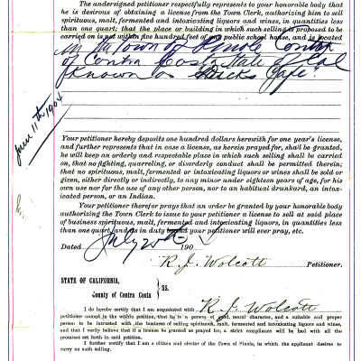 LIQUOR LICENSE-R.J. Wolcott