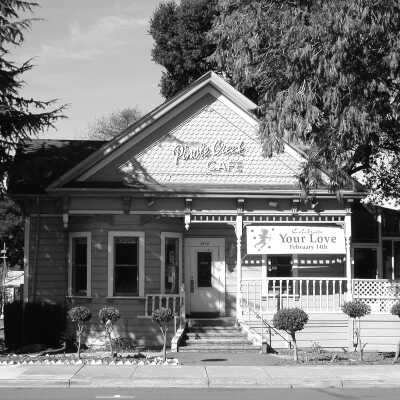 Pinole Creek Cafe-Pfeiffer House #1 (Rubin): The Pinole Creek Cafe was originally the home of John Boyd built in 1874 at the edge of Pinole Creek and Main Street. Lottie Race and her husband, George Pfeiffer, a Hercules carpenter, bought the house in the early 1900s and remodeled the house into a Victorian.