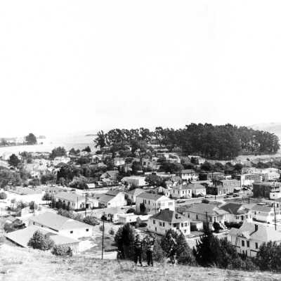 Downtown Pinole from hill (Prather)