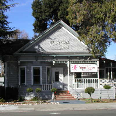 Pinole Creek Cafe-Pfeiffer House #2 (Rubin): The Pinole Creek Cafe was originally the home of John Boyd built in 1874 at the edge of Pinole Creek and Main Street. Lottie Race and her husband, George Pfeiffer, a Hercules carpenter, bought the house in the early 1900s and remodeled the house into a Victorian.