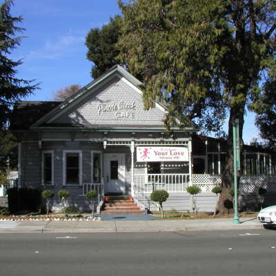 Pinole Creek Cafe-Pfeiffer House #3 (Rubin): The Pinole Creek Cafe was originally the home of John Boyd built in 1874 at the edge of Pinole Creek and Main Street. Lottie Race and her husband, George Pfeiffer, a Hercules carpenter, bought the house in the early 1900s and remodeled the house into a Victorian.