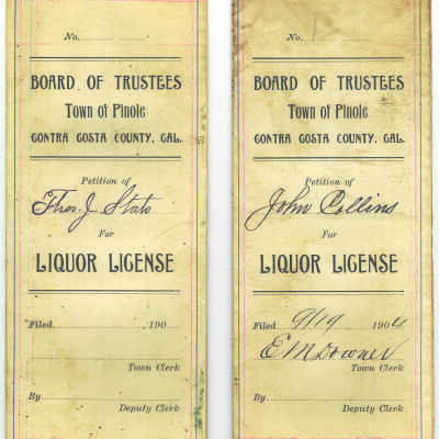 Liquor license (front)