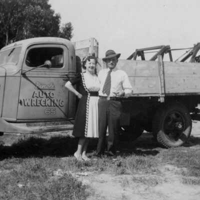 Ann and Manual Pires and truck. 1930s to 1987 Lynette Lindsey)