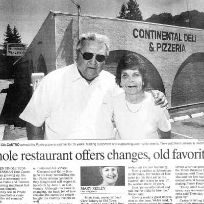 Continental Deli: Newspaper article about the sale of Ida and Don Castro's C&C Continental Deli in 2003.