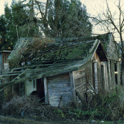 Tennent bunkhouses 1986 #2 (Vincent): The dilapidated Tennent bunkhouse 