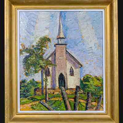 Brill Church - Painting / Église Brill - Peinture