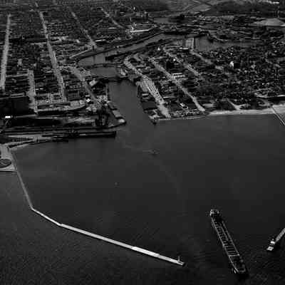 Aerial of Manitowoc Harbor