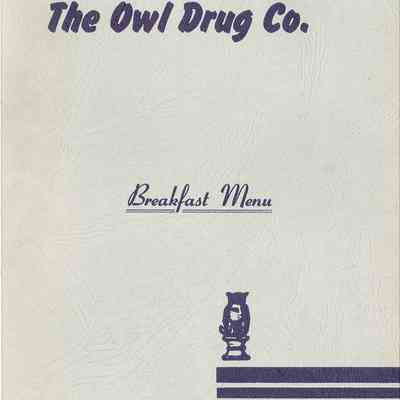 The Owl Drug Co. Breakfast Menu