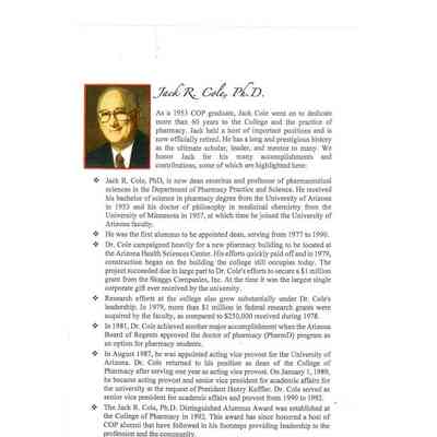 Jack Cole CoPh Obituary, August 2, 2025