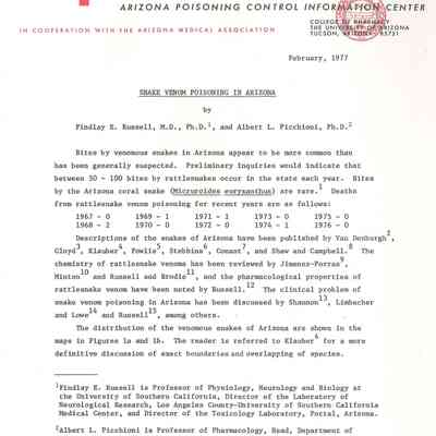Snake Venom Poisoning in Arizona