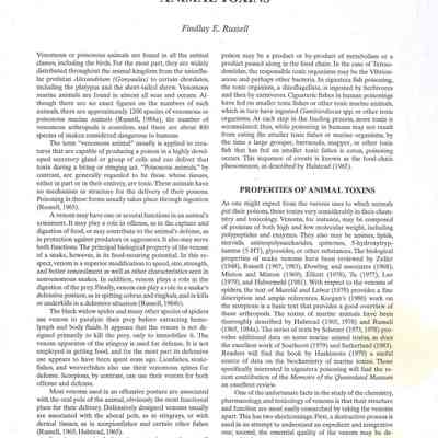 Toxic Effects of Animal Toxins