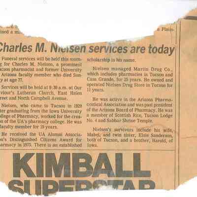 Charles M. Nielsen services are today.