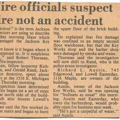 Fire officials suspect fire not an accident